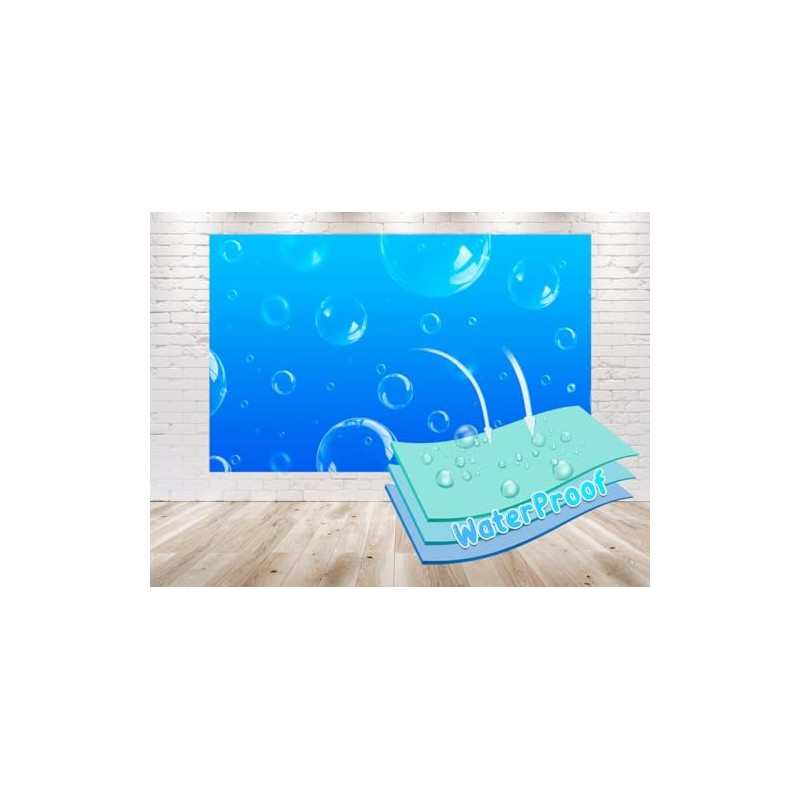 5x3 FT Effervescent Bubbles Backdrop - Vivid Blue Underwater Bubble
