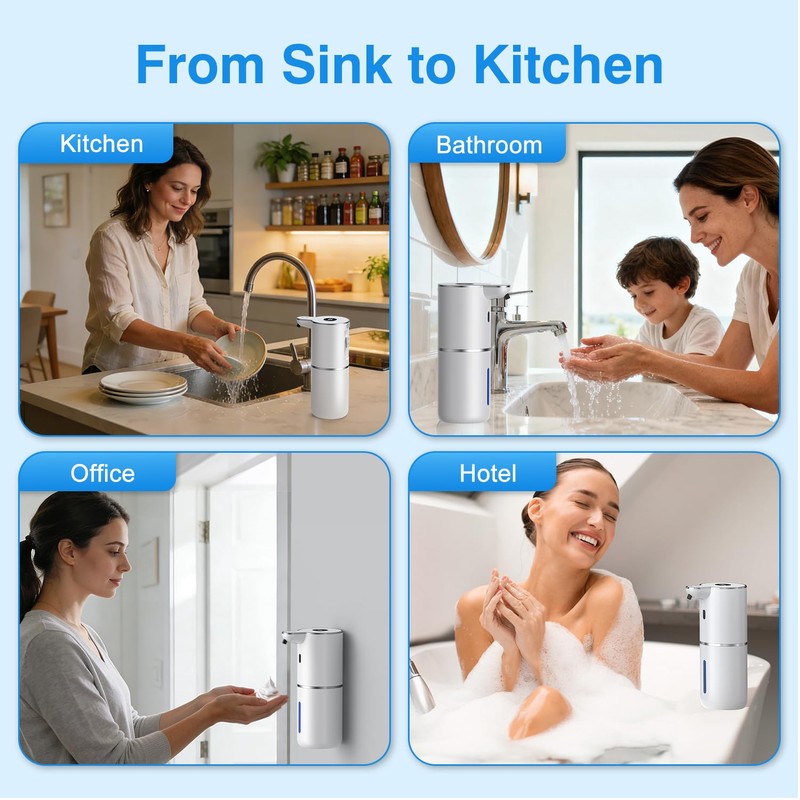 Automatic Soap Dispenser with Smart Digital Display, Touchless Rechargeable Hand