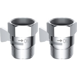 2 Pack Shower Head Flow Control Valve G1/2 Brass Shut-off Valve with Metal Handle Lever Shower Head Valve Water Flow Control Valve Regulator Shut OFF Valve for Hand Shower, or Bidet Sprayer