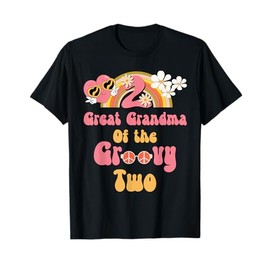Great Grandma of the Groovy Two peace sign birthday matching T-Shirt