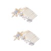 DOITOOL 2 Pcs Alloy Simulated Pearl Snowflake Hair Comb Styling