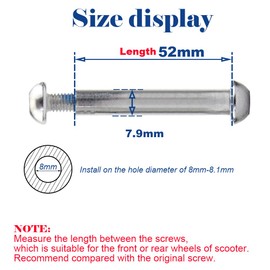 OTFAITP M8 8 mm x 28 mm-86 mm Scooter Front Rear Axle Bolt 8.8 Grade Carbon Steel for Stunt Scooter Dash Teen/Adult Kick Scooter 800+lb Capacity