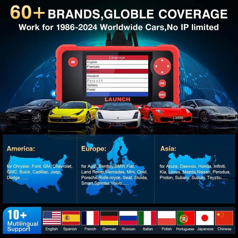 LAUNCH CRP123 V2.0 OBD2 Scanner, 2025 Upgrade 4 Systems Scanner
