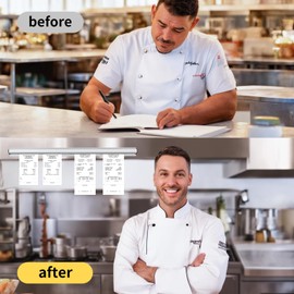 CjgyzTicket Holder for Restaurant, 36/48/60 inches, Restaurant Order Holder，Durable and Easy to use, Suitable for Commercial Kitchens, cafes, Fast-Food(36 Inch, 2 Pcs) (36 Inch)