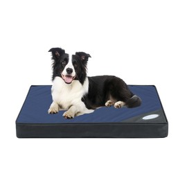 OUPEIWAWA Orthopedic Outdoor Waterproof Dog Beds for Medium Dogs, Washable Pet Bed with Egg Crate Foam Pet Bed Mat for Crate and Removable Oxford Fabric Cover,36"x 26", Navy
