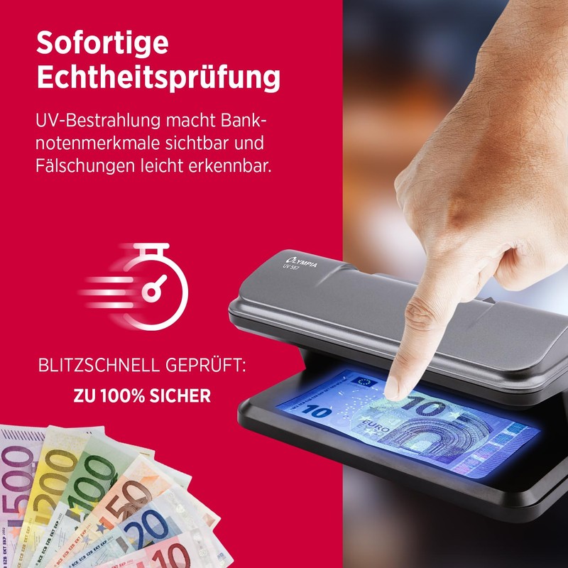 Olympia UV 587 Banknote Checker | 365nm UV Light for