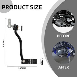 BAOUFF Dirt Bike Gear Shifter Lever for TTR 125,CNC Folding Motorcycle Pit Bike Shift for TTR125E 2005-2009/TTR125L 2005-2008/TTR125LE 2008-2009 2011-2025-Black