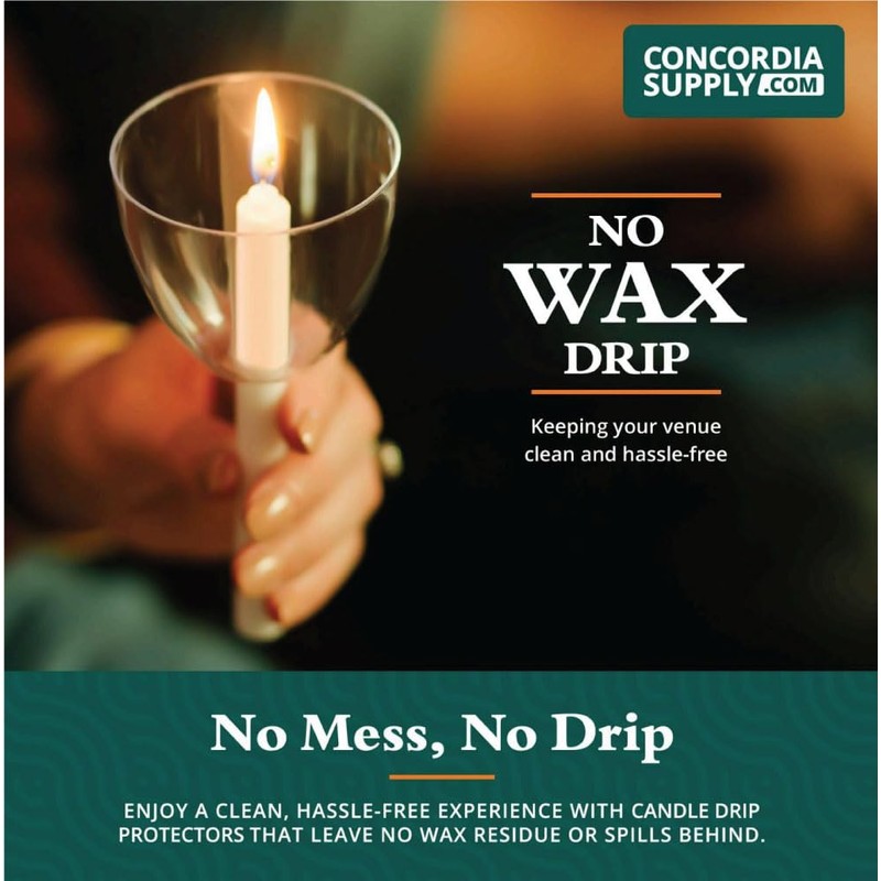 Concordia Supply Clear Shield Candle Drip Protectors - (Pack of