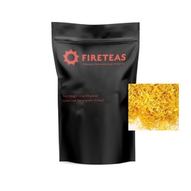 FIRE TEAS Calendula Chamomile Herbal Tea w/Ginger - Great Health Benefits & Antioxidant Rich, Beautiful Mix of Medicinal Flowers, Healing - Made in the USA