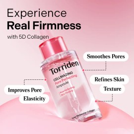 Pore Perfecting Firming Ampoule 30ml, 5D Collagen Complex Serum with Peptides, Tightens Saggy Pores & Reduces Fine Lines, Anti-Aging Skincare