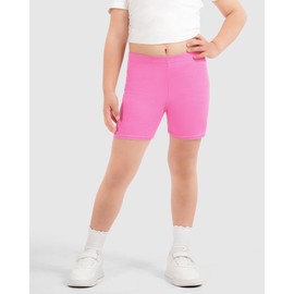 HASMES Girls Girls' Kids Cycling Shorts Black Cotton PE School Dance Under Dress Safety Shorts Leggings Black Navy White 3 Pack, Black/White/Pink, 5-6 Years