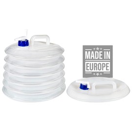 Collapsible Water Container, Accordion Jerrycan, Drinking Water Storage Jug with Spigot, Water Canister for Camping Hiking Fishing, Emergency Foldable Food Grade Water Tank, 2.6 Gal (Blue)