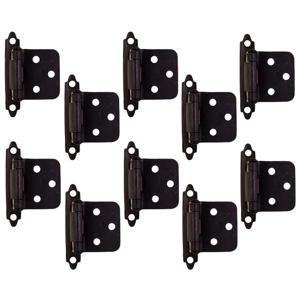 Design House 189662-ORB Overlay Hinges for Kitchen Cabinets 10-Pack Oil Rubbed Bronze