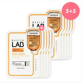 TONYMOLY 마스터랩 달팽이뮤신 마스크시트(10매)+사은품/골드24k 스네일 마스크 시트 2매 추가증정 Master Lab Snail Mucin Mask Sheet (10 Sheets) + Free Gift / Additional 2 Gold 24k Snail Mask Sheets Provided