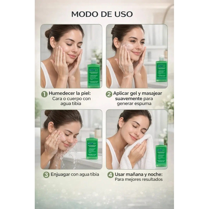 Exderm Gel Dermolimpiador Pur 250ml Piel Normal Parabenos