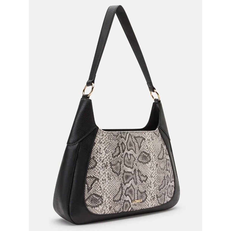 L.CREDI Hobo-Bag Natascha Women's Shoulder Bag Black/White, black-white