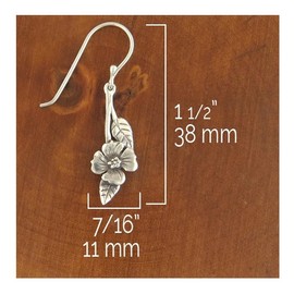 Bohemian Two-Tone Rose Gold Flower Leaf Earrings Rose Dangle Earrings for Women 925 Sterling Silver Hook Earrings Anniversary Jewelry Women's Jewelry s（Silver）