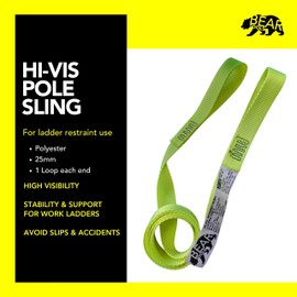 BearTOOLS Ladder Safety Sling Adjuster Stabilizer for Lower Ladders Cam Lock Connector Stop Steps Slipping Reduce Height Risk for Larger Taller Stepladders Anchor Ladder to Pole Building