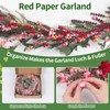 Lokeisna 2pcs Spring Paper Garland: 6ft Red, Orange & Pink