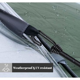 4 x 40" (100CM) Bungee Cords with Hooks, Binswloo Heavy Duty Elasticated Shock Cords Luggage Straps for Securing Outdoor Tarps Tents Camps Garden Furniture, All Black, 1M Long