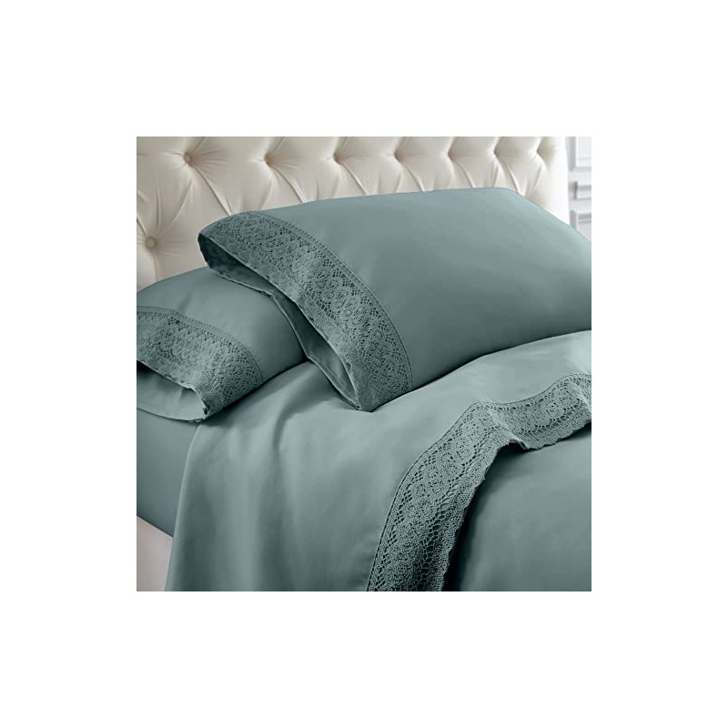 Modern Threads Soft Microfiber Crochet Lace Sheets - Luxurious Microfiber
