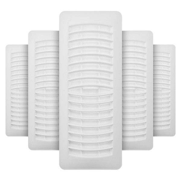 Imperial RG1458 Louvered Plastic Floor Register, 4x12 Inch, White, 5