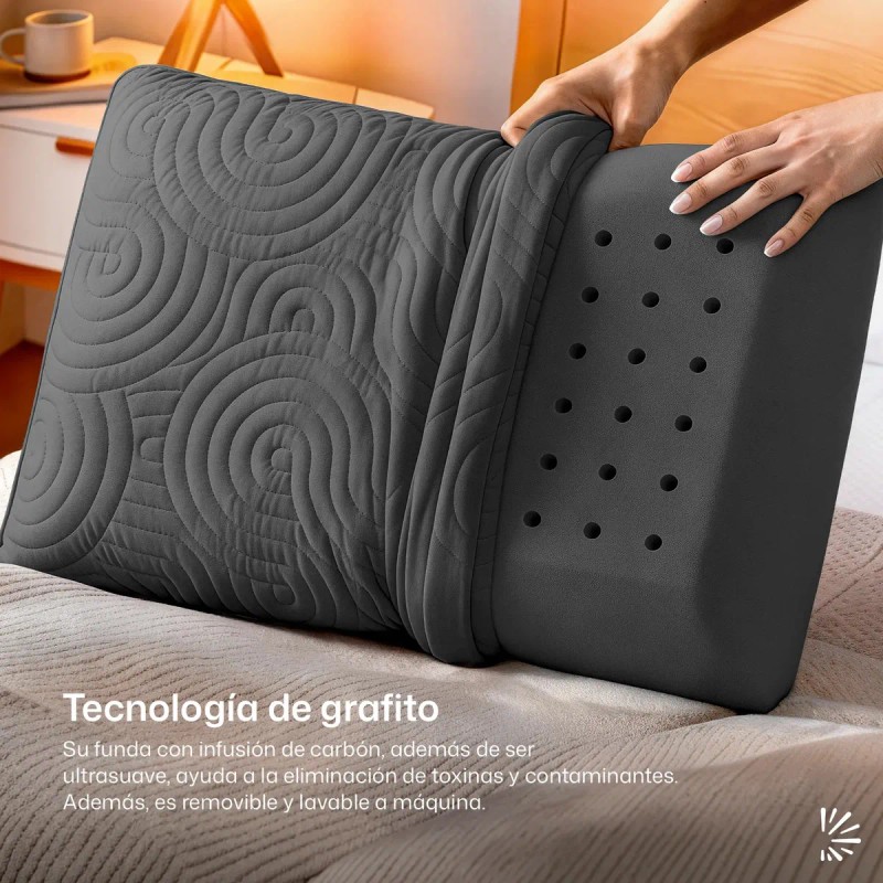Almohadas Memory Foam Carbón Dreamlab Graphite Estándar Color Grafito