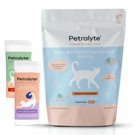 Petralyte Cat Hydration Electrolyte and Cat Joint Supplement | Glucosamine, Chondroitin & MSM for Immunity and Mobility with L-Glutamine, Taurine, Lysine & Prebiotics | Tuna & Salmon | 8 Packets