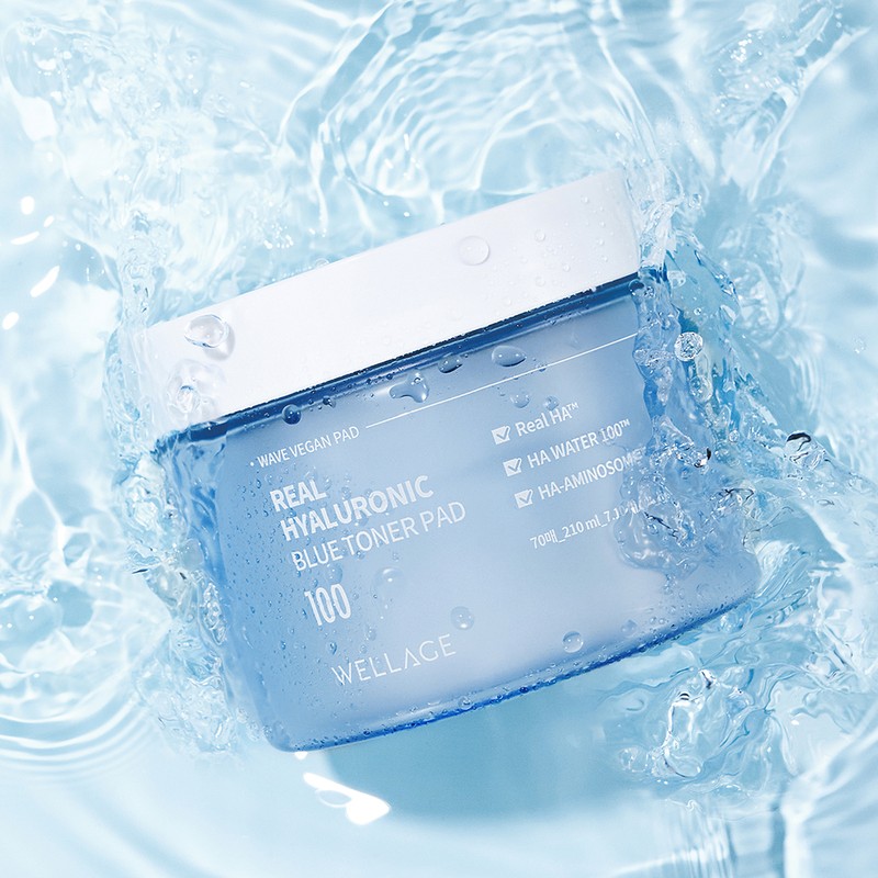 Wellage Real Hyaluronic Blue Toner Pads 70 sheets 210ml /