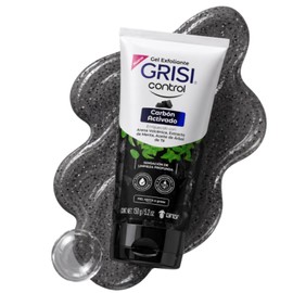 Gel Exfoliante Facial Grisi Control Carbón Activado 150 g - Para Piel Mixta a Grasa con Acné, Barros, Espinillas, Puntos Negros o Imperfecciones, Ayuda a Destapar Poros y Reducir Células Muertas