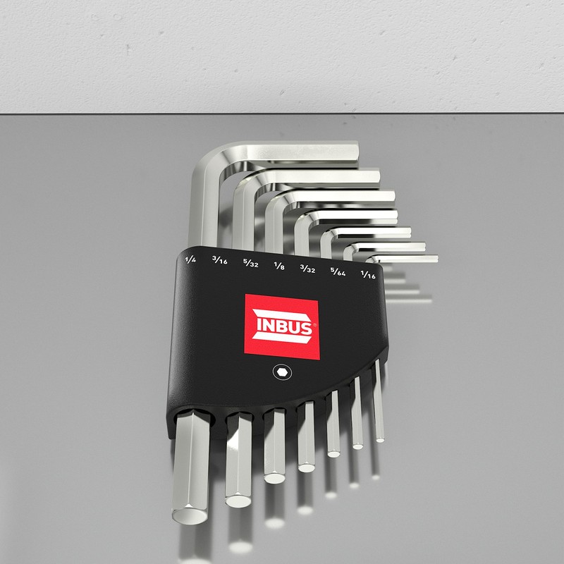 INBUS® 70389 Imperial Hex Key Set 7pcs 1/16-1/4" Inch Extra