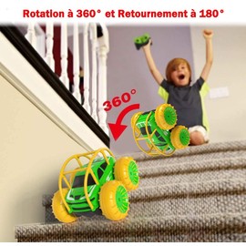 MaxTronic Amphibious Remote Controlled Car from 3 Years, Direct Charge Stunt Car with Adjustable LED Light, Christmas Birthday Gifts Indoor Outdoor Games for Children Pool Beach RC Toy