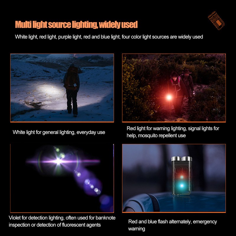 V3 Mini Keychain Flashlight USB Rechargeable Small Flashlight Outdoor Waterproof