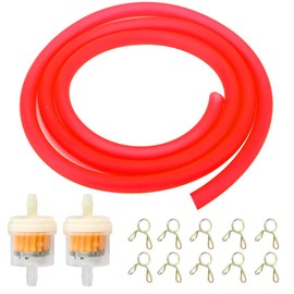 ZAMDOE Red Hose Kit for GY6 50cc 150cc 139QMB 157QMJ Tao Tao Scooter ATV Motorcycle, Quad Hammerhead Twister 150 GTS Buggy Go Kart Parts with Fuel Filter Spring Clamps