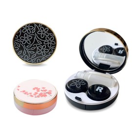 Duehut 2 PCS Contact Lens Case Contact Lens Travel Kit with Mirror Contact Lens Travel Case Container Holder Storage Box Portable Contact Lens Container Soak Storage Kit for Travel&Home