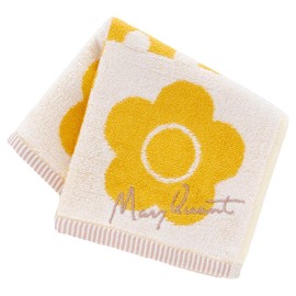 Mariquant 001124-0002-02 Towel Handkerchief, Cool Touch Feeling, Dot & Border (Yellow), Women's, Hand Towel, Approx. 9.8 inches (25 cm), multicolor
