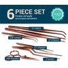 O'Creme Set of Culinary Tweezer Tongs Offset, Straight and Curved,