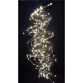 PANAX 200 Micro LED Light Bundles on High-Quality Silver Wire with 16 Strands (100-150 cm) - Christmas Decoration Warm White Power Operated