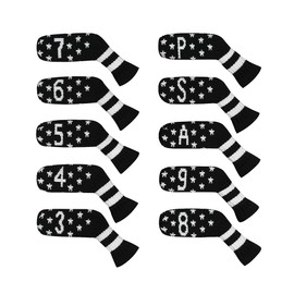 Scott Edward 10Pcs Golf Iron Headcover Set Washable & Durable Adorable Socks Shape Golf Club Irons Head Protector,Numbers from 3-9,ASP (Snowflake CA)