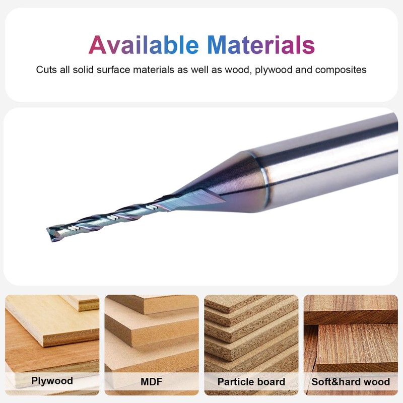 SpeTool 1/16 Inch Up Cut Spial Router Bit 1/4 Inch