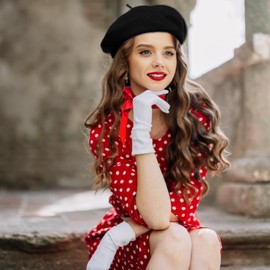 5Pcs French Fancy Dress Costume Women Men, Artist Mime Outfit Accessories——French Beret, Gloves, Y-back Suspenders, Red Scarf, Face Stickers, Cosplay Carnival Party Dress World Book Day Costumes