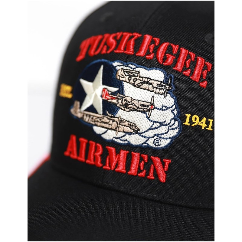 Big Boy Tuskegee Airmen S164 Mens Cap [Black - Adjustable]