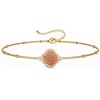18K Gold Plated Lucky Clover Red Sunstone Crystal Adjustable Bracelet