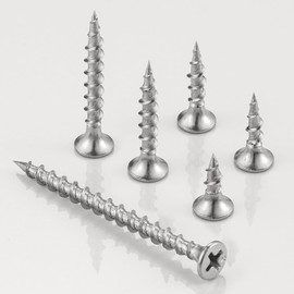 Wensilon (1 pounds)#8X1-1/2"410 Stainless Steel Fastener Drywall Screws-Phillips with coarse Threaded tip, (215 pcs) Stainless Steel, Suitable for Drywall Slate, Wood, etc.