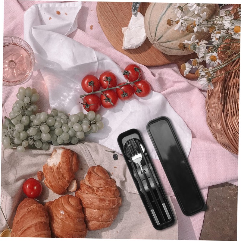 Dinner Set Fork Storage Case Outside Picnic Tableware Travel Chopsticks