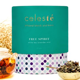 CelesTe Free Spirit, Lavender Tea - Blend of Lavender and Mint | 100% Natural Loose Leaf Tea (1.76 oz) (50gm) (20 Cups)