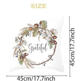 HIQE-FL Pack of 4 Autumn Cushion Covers, Autumn Cushion Covers, 45 x 45 cm, Autumn Decoration, Pumpkin Cushion Cover, Thanksgiving Cushion Covers, Decorative Cushion Cover, Pumpkin