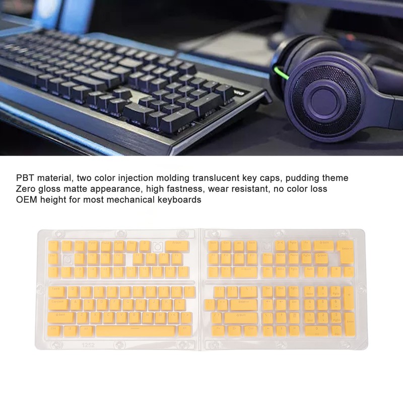 PBT Pudding Keycaps 129 Keys Translucent OEM Height Doubleshot Injection