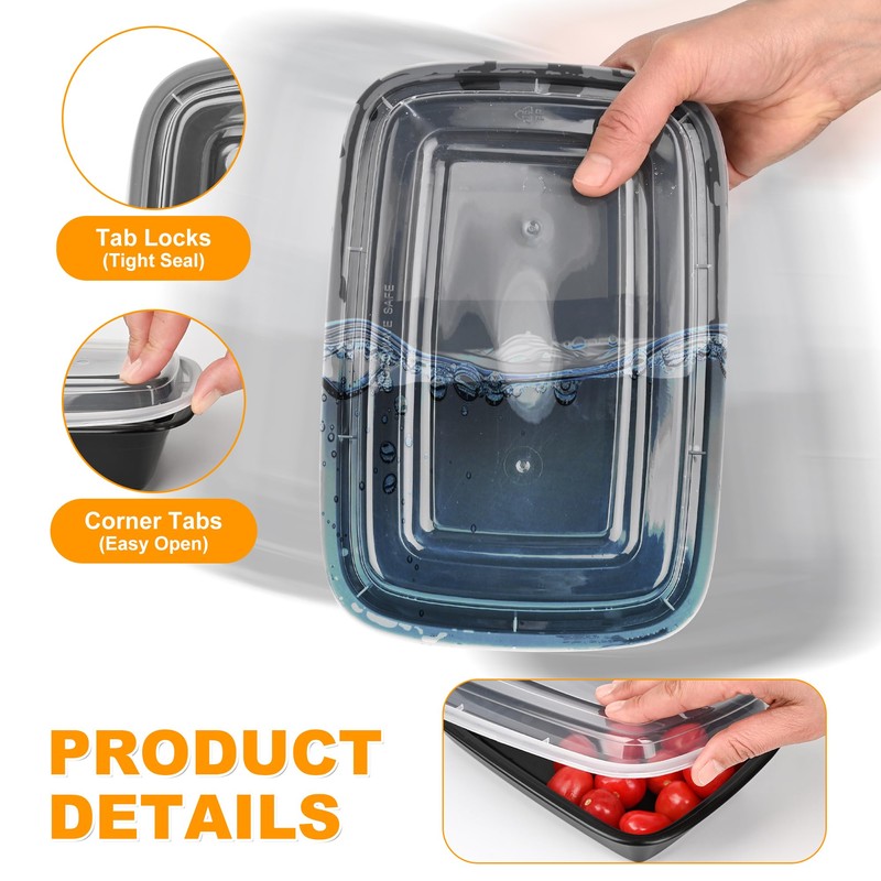 EnthuLove Meal Prep Containers, BPA-Free Reusable Food Prep Containers with