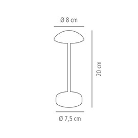 APS 17039 "ALVA Wireless USB-C Table Lamp, Colour Temperature and Brightness Adjustable, Splash-proof IP 54, Includes Docking Station and Remote Control